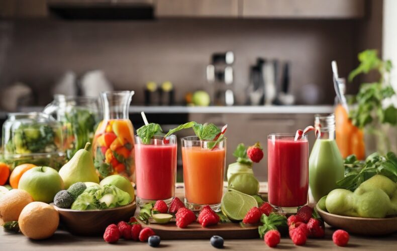 Healthy Drinks fruits shakes in ktchen